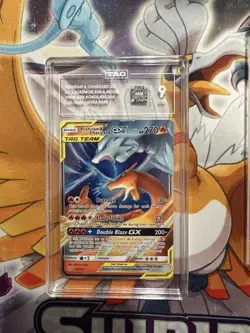 Pokemon Reshiram & Charizard GX Ultra Rare Holo Card 20/214 Tag 9 Mint - Image 1