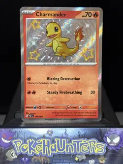Pokemon Card Charmander 109/091 Paldean fates Baby Shiny Holo Rare NM - Image 1