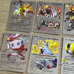 Pokemon Foil Fan Art Cards - Silver Foil Spanish Version Bundle x 8 - Image 2
