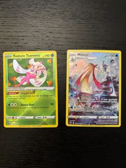 Pokemon TCG - SWSH Silver Tempest Error Lot - Milotic -TG02 - Radiant Tsareena - Image 1