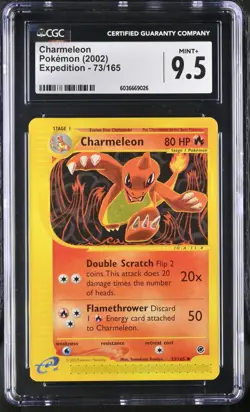 CGC MINT+ 9.5 Pokemon 2002 Expedition Charmeleon E-Reader 73/165 LOW POP - Image 1