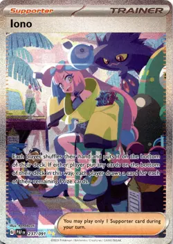 Pokemon Iono 237/091 Paldean Fates Special Illustration Rare NM - Image 1