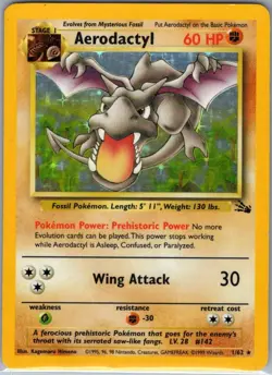 Aerodactyl 1/62 Holo Fossil - Pokemon Card - LP - Image 1