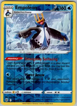 037/172 EMPOLEON REVERSE HOLO BRILLIANT STARS POKEMON CARD - Image 1
