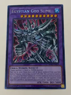 Yugioh - Egyptian God Slime x 3 - 1st Edition Secret Rare NM - Free Holo Card A - Image 3