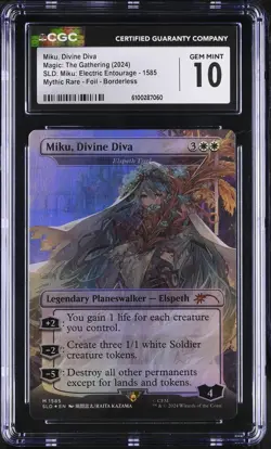 ELSPETH TIREL Secret Lair Miku, Divine Diva Foil Mythic CGC 10 MTG - Image 1
