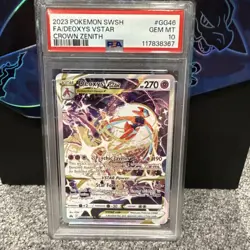 2023 POKEMON SWORD & SHIELD CROWN ZENITH #GG46 FULL ART/DEOXYS VSTAR PSA 10 - Image 1