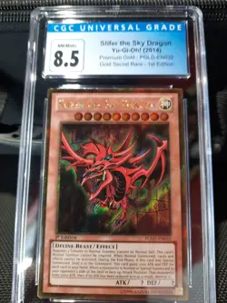 Slifer The Sky Dragon Cgc 8.5 2014 Yugioh Premium Gold PGLD-EN032 1st Edition SR - Image 1