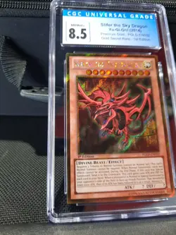 Slifer The Sky Dragon Cgc 8.5 2014 Yugioh Premium Gold PGLD-EN032 1st Edition SR - Image 3
