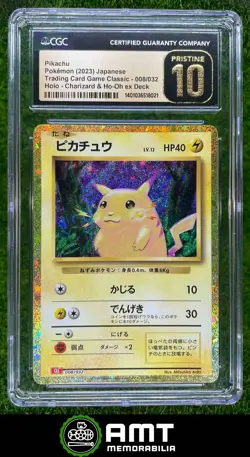 Pikachu CGC Pristine 10 2023 Classic Collection Japanese Ho-Oh ex Holo #008/032 - Image 1