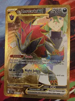 Pokemon TCG N's Zoroark EX Journey Together Hyper Rare Gold Card 189/159 - Image 1