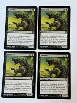ICHOR RATS X4 Scars of Mirrodin MTG Magic the Gathering Cards + Free Bonus Cards - Image 1