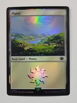 MTG LORD OF THE RINGS BASIC LAND PLAINS LTR 0263 COMMON FOIL x6 - Image 2