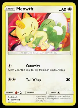 Meowth 147/214 Common Unbroken Bonds Pokemon Card - Image 1