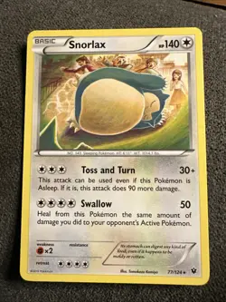 Snorlax - 77/124 - Fates Collide Rare Pokemon TCG Card Non Holo - Image 1
