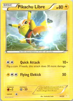 2016 XY, Trainer Kits - XY Trainer Kit-Pikachu Libre Pikachu Libre NON HOLO #14 - Image 1
