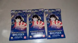 Lot of (3) - One Piece Romance Dawn English OP-01 Sleeved Blisters Booster Packs 811039038229 - Image 1