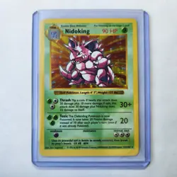 Nidoking 11/102 Holo Shadowless Pokemon TCG Base Set LP/NM Vintage 1999 Card - Image 1