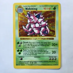 Nidoking 11/102 Holo Shadowless Pokemon TCG Base Set LP/NM Vintage 1999 Card - Image 2