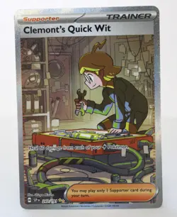 Clemonts Quick Wit 243/191 - Pokemon Surging Sparks Special Illustration Rare NM - Image 1