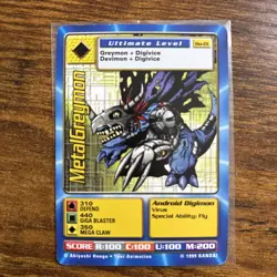 Bandai TCG MetalGreymon Digimon Bo-01 Card 1999 Edition - Image 1