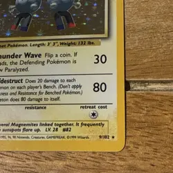 Magneton 9/102 Pokemon Card Holo WOTC Base Set - Image 4