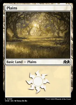 Foil 4x Wilds of Eldraine Plains Land, MTG Lands, Magic Plains, 4 Pack, 268 - Image 1