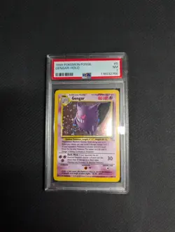 1999 POKEMON FOSSIL #5 GENGAR-HOLO PSA 7 - Image 1