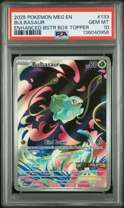 2025 POKEMON MEG EN-MEGA EVOLUTION ENHANCED BOOSTER BOX TOPPER BULBASAUR PSA 10 - Image 1