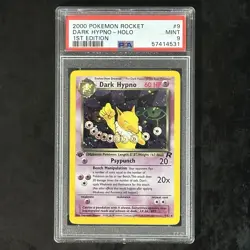 2000 Pokemon Rocket Dark Hypno Holo PSA 9 Mint 1st Edition #9/82 Rare - Image 1