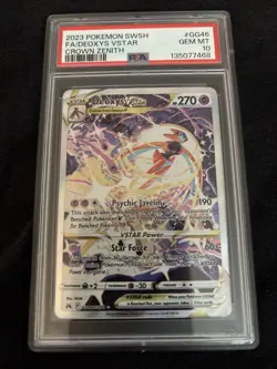 2023 POKEMON SWORD & SHIELD CROWN ZENITH #GG46 FULL ART/DEOXYS VSTAR PSA 10 - Image 2