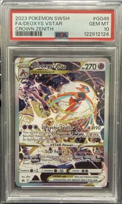 2023 POKEMON SWORD & SHIELD CROWN ZENITH #GG46 FULL ART/DEOXYS VSTAR PSA 10 - Image 1