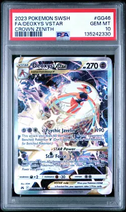 2023 POKEMON SWORD & SHIELD CROWN ZENITH #GG46 FULL ART/DEOXYS VSTAR PSA 10 - Image 1