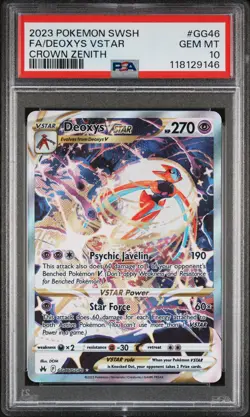 2023 POKEMON SWORD & SHIELD CROWN ZENITH #GG46 FULL ART/DEOXYS VSTAR PSA 10 - Image 1