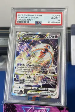 2023 POKEMON SWORD & SHIELD CROWN ZENITH #GG46 FULL ART/DEOXYS VSTAR PSA 10 - Image 1