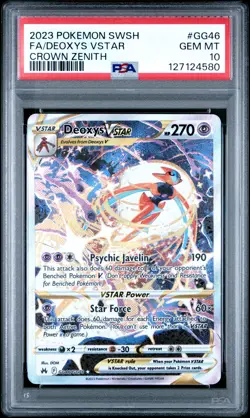 2023 POKEMON SWORD & SHIELD CROWN ZENITH #GG46 FULL ART/DEOXYS VSTAR PSA 10 - Image 1