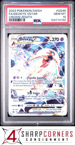 2023 POKEMON SWORD & SHIELD CROWN ZENITH #GG46 FA/ DEOXYS VSTAR FULL ART PSA 10 - Image 1