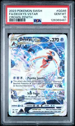 2023 POKEMON SWORD & SHIELD CROWN ZENITH #GG46 FULL ART/DEOXYS VSTAR PSA 10 - Image 1