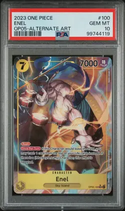 2023 ONE PIECE OP05-AWAKENING OF THE NEW ERA ALTERNATE ART #100 ENEL PSA 10 - Image 1