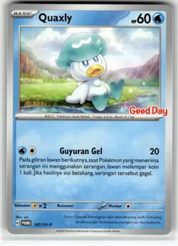 Pokemon 2024 Indonesia Quaxly Promo Card 147/SV-P Stamped Good Day - Image 1