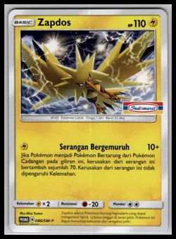 NM Zapdos 086/SM-P | Pokemon Indomaret Stamped Promo Indonesian [US Seller] - Image 1