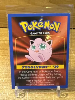 Pokemon Jigglypuff #39 Game Tip Card Kellogg Canada Played Condition - Image 1