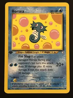 Pokemon - Neo Genesis - Horsea 62/111 - 1st Edition Condition (NM) - Image 1