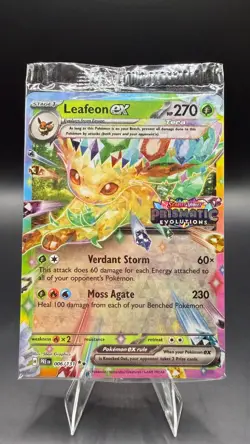 Pokemon Prismatic Evolutions Leafeon ex 006/131 Surprise Box Stamped - Sealed - Image 1