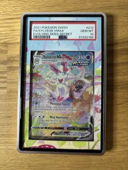 Pokemon PSA 10 Sylveon VMAX Evolving Skies Full Art #212 WITH Art Extender Case - Image 1