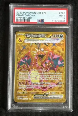 2023 Pokemon OBF Charizard ex Hyper Rare #228 PSA 9 Mint Gold Full Art - Image 1