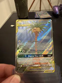 Pokemon Rowlet & Alolan Exeggutor GX TAG TEAM Ultra Rare Full Art Holo 215/236 - Image 1