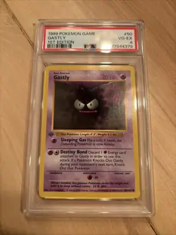 1999 Pokemon Gastly #50 1st Edition Shadowless - PSA 4 - VG-EX - Image 1