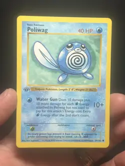 Pokemon TCG Poliwag 059/102 Base Set (Shadowless) 1st Edition NM/LP - Image 1