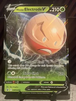 Hisuian Electrode V SWSH294 JUMBO OVERSIZED Black Star Promo Pokemon Card - Image 1